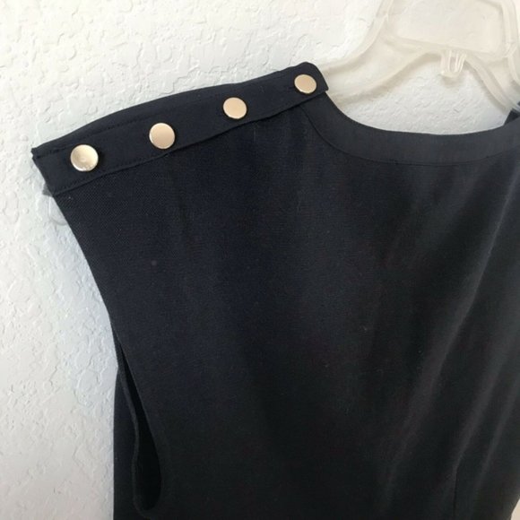 CLOSING SALE Stretch Navy Top w/ Button Detail - Picture 4 of 5